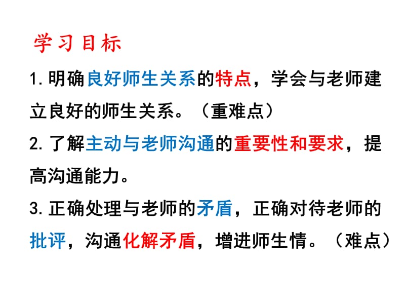 鲁人版道德与法治七年级下册第12课第2框《沟通增进师生情》ppt课件2_第3页