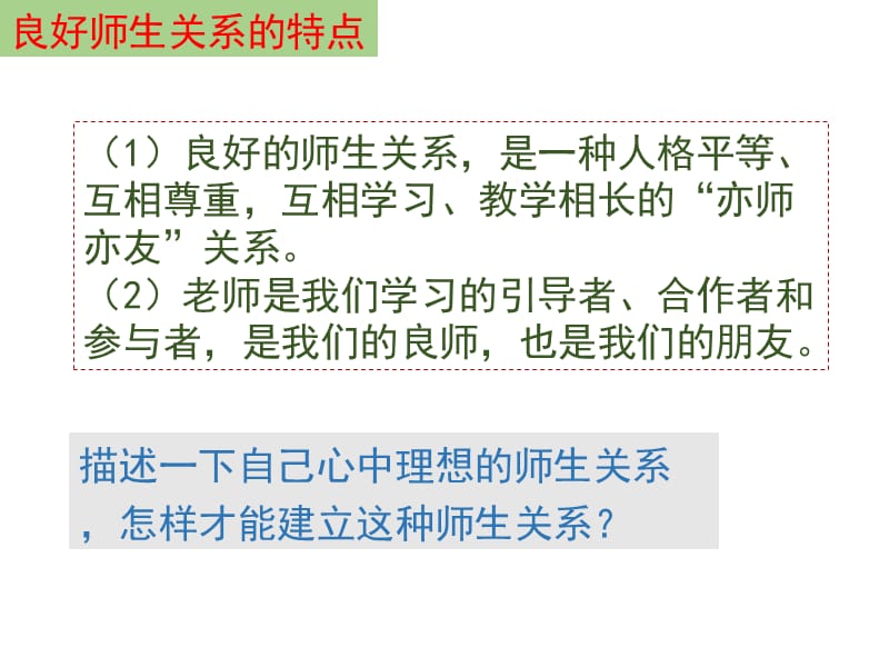 鲁人版道德与法治七年级下册第12课第2框《沟通增进师生情》ppt课件2_第5页