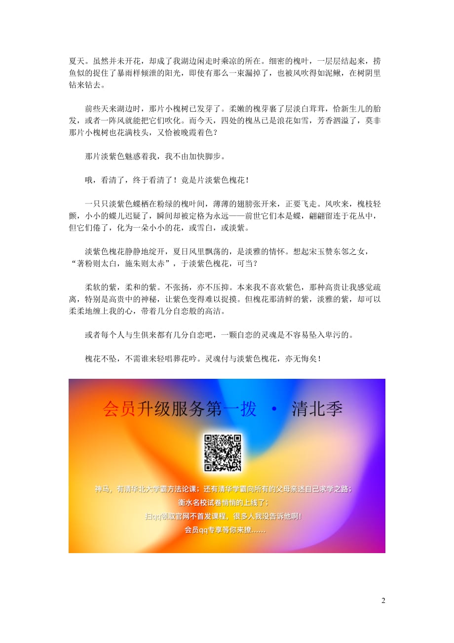 高中语文情感美文淡紫色槐花 (1).doc_第2页