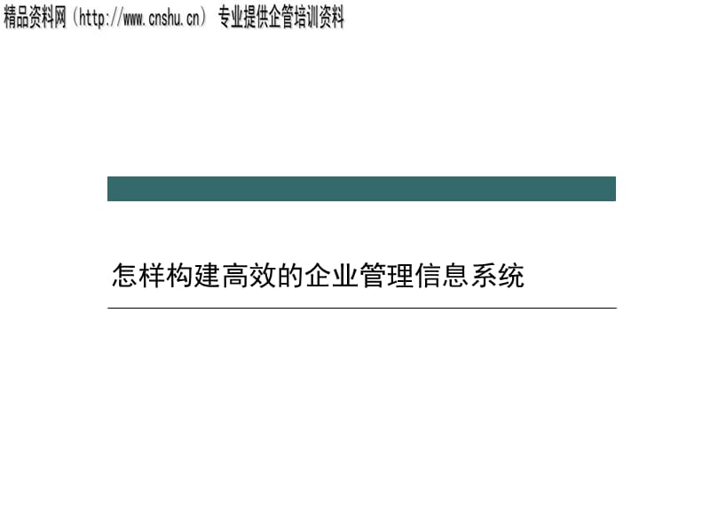 {管理运营知识}构建高绩效的企业管理信息系统办法_第1页