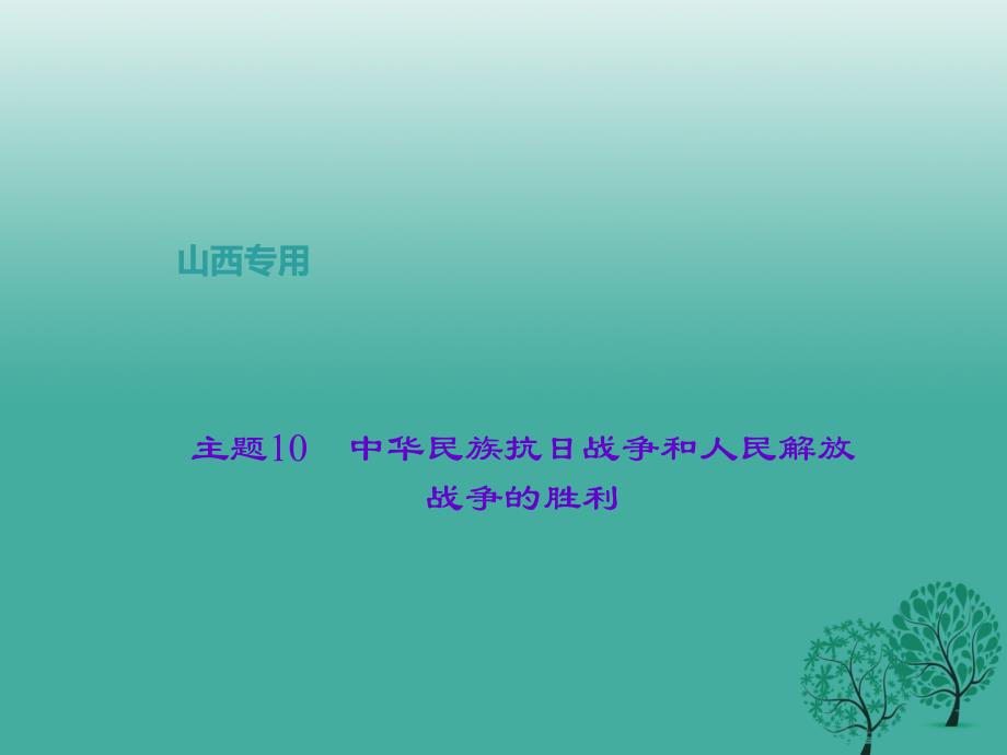 中考历史主题10中华民族抗日战争和人民解放战争的胜利课件_第1页