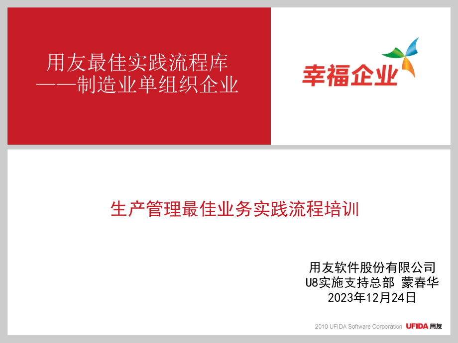 {流程管理流程再造}生产管理最佳业务实践流程培训讲义_第1页