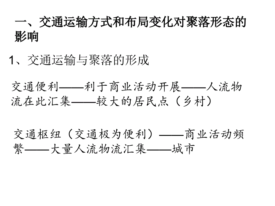 {交通运输管理}交通方式和布局变化对聚落形态的影响_第1页