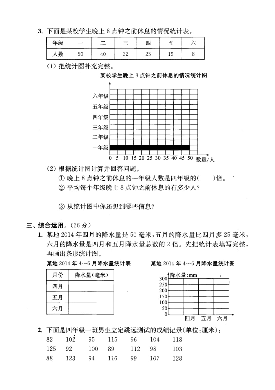 四年级上数学单元复习提优自测试题(第四单元提高卷)含答案_第3页