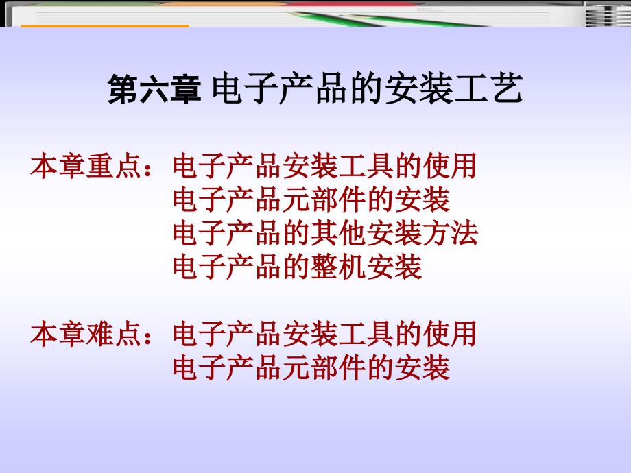 {电子公司企业管理}第六章电子产品的安装工艺_第1页