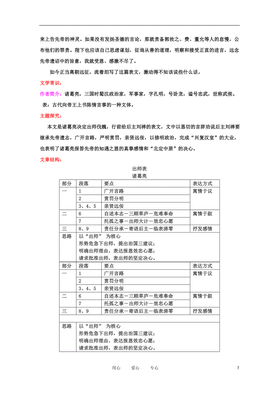 九年级语文下册《出师表》知识点归纳 苏教版.doc_第3页