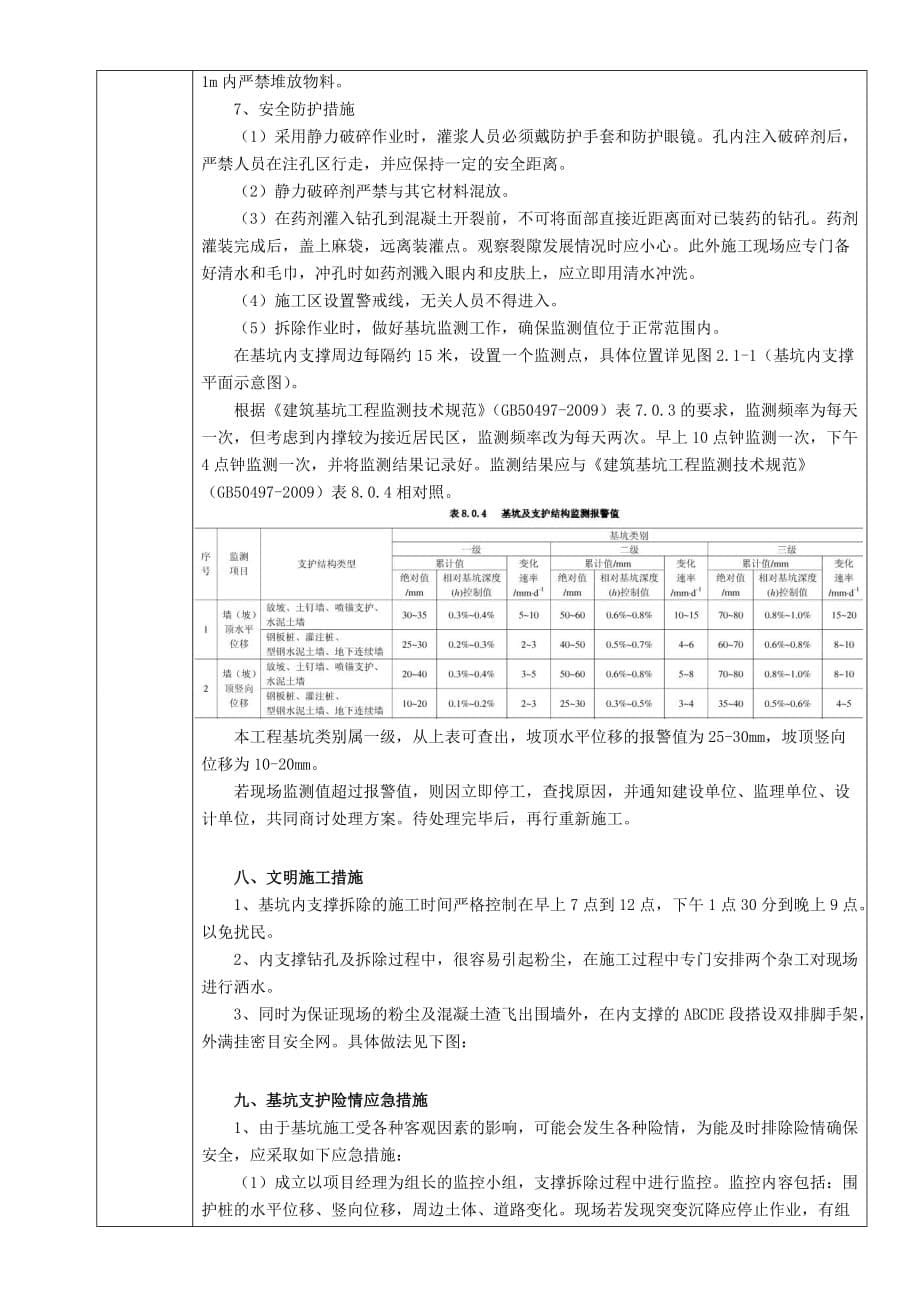 基坑内支撑拆除技术交底.doc_第5页