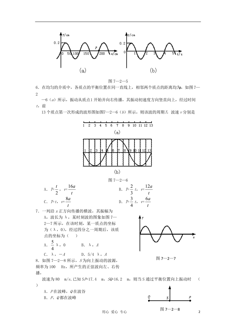 2012高中物理 第十二章机械波33单元测试 新人教版选修3-4.doc_第2页