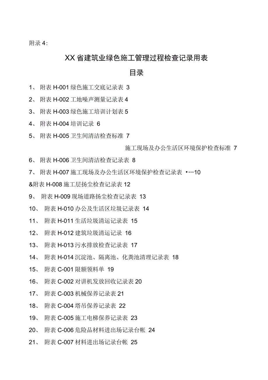 202X年建筑业绿色施工管理过程检查记录用表1_第1页