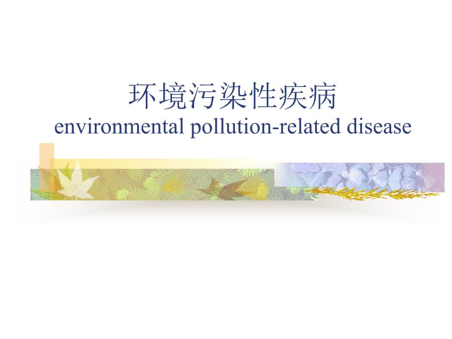 环境污染性疾病environmentalpollution-relateddisease知识课件_第1页