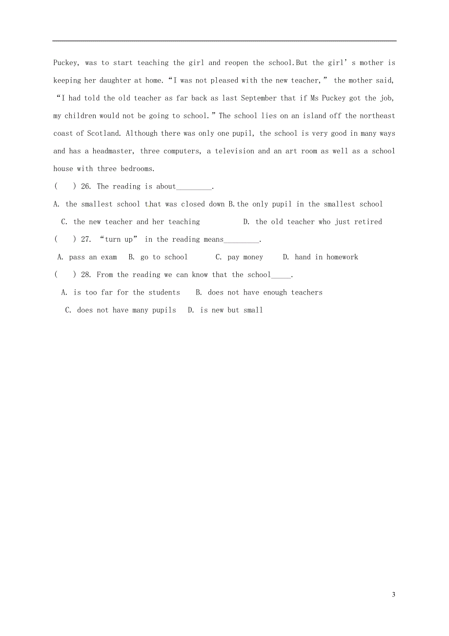 江苏省东海县南辰中学八年级英语上学期第一次月考试题牛津译林版_第3页