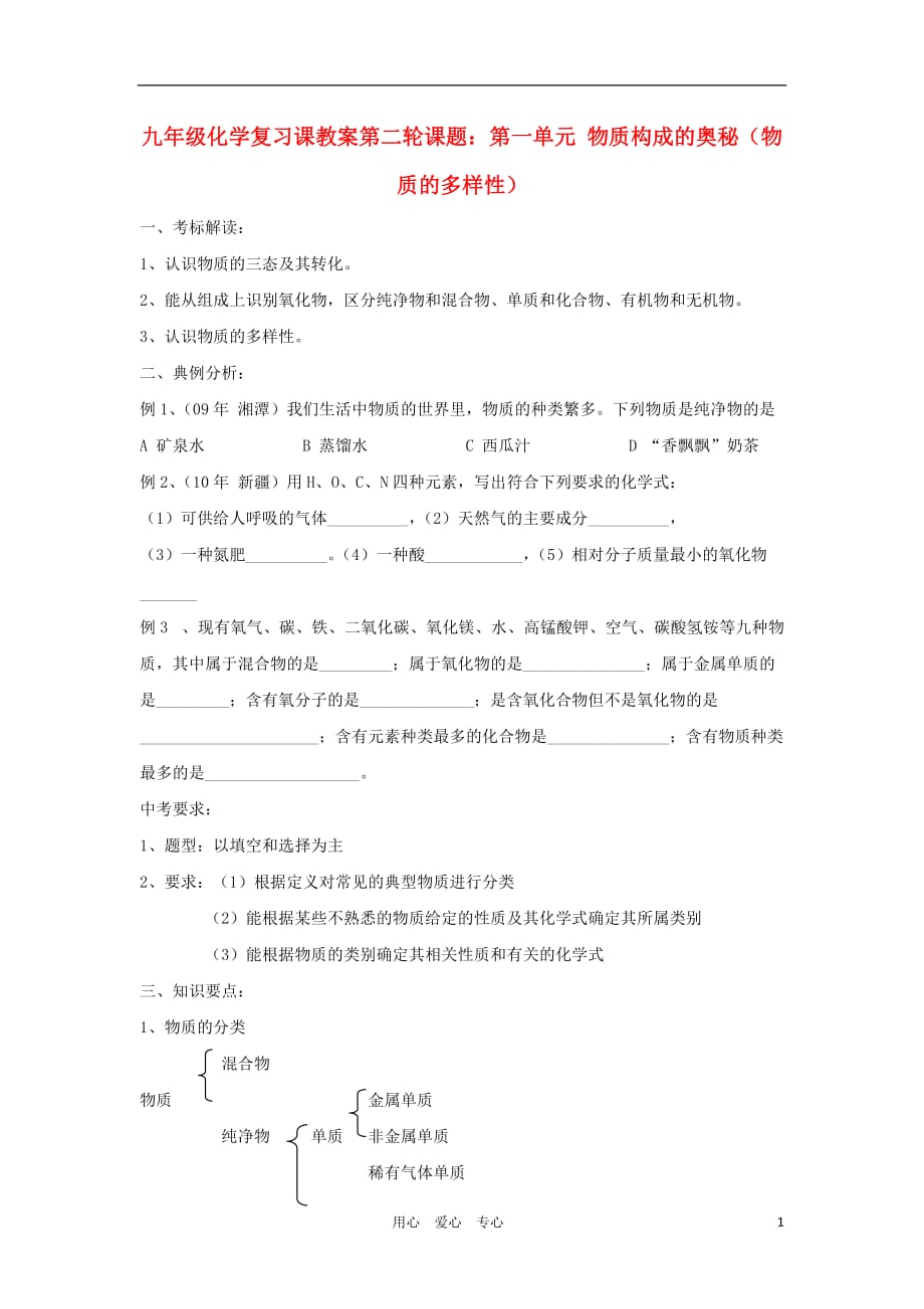 2012届中考化学要点专项复习教案20.doc_第1页