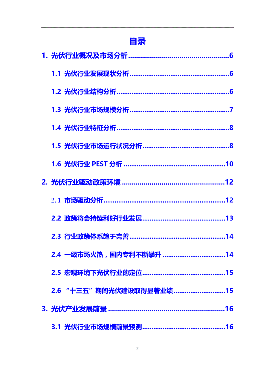 2020年光伏行业市场研究分析及前景预测报告_第2页