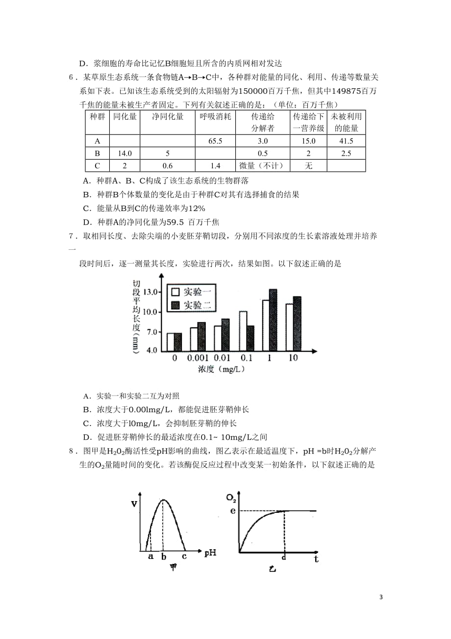 山东省青岛市2011届高考生物第一次模拟测试试题.doc_第3页