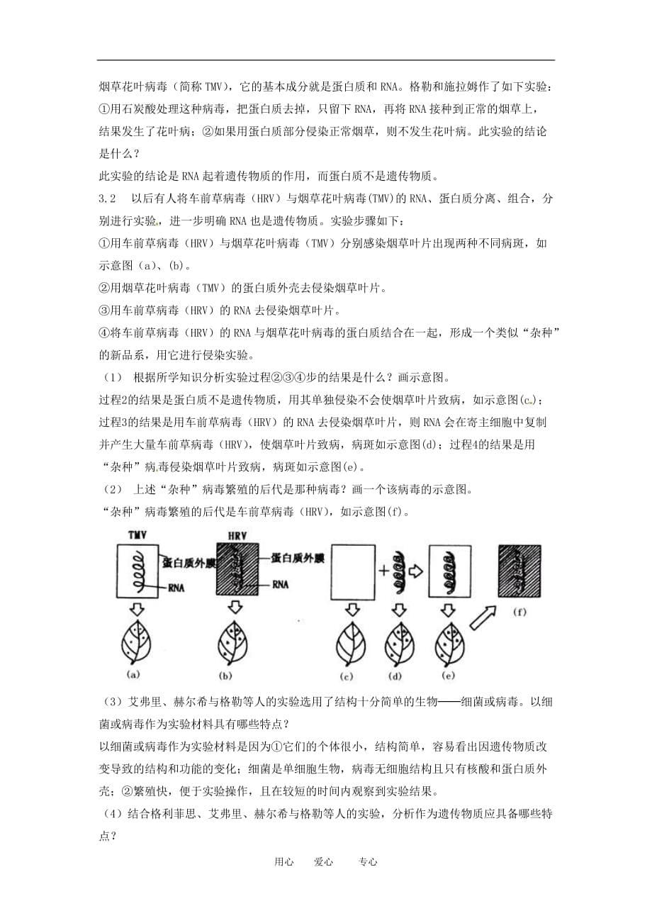 高中生物： 31 核酸是遗传物质的证据（教案）浙科版必修2.doc_第5页