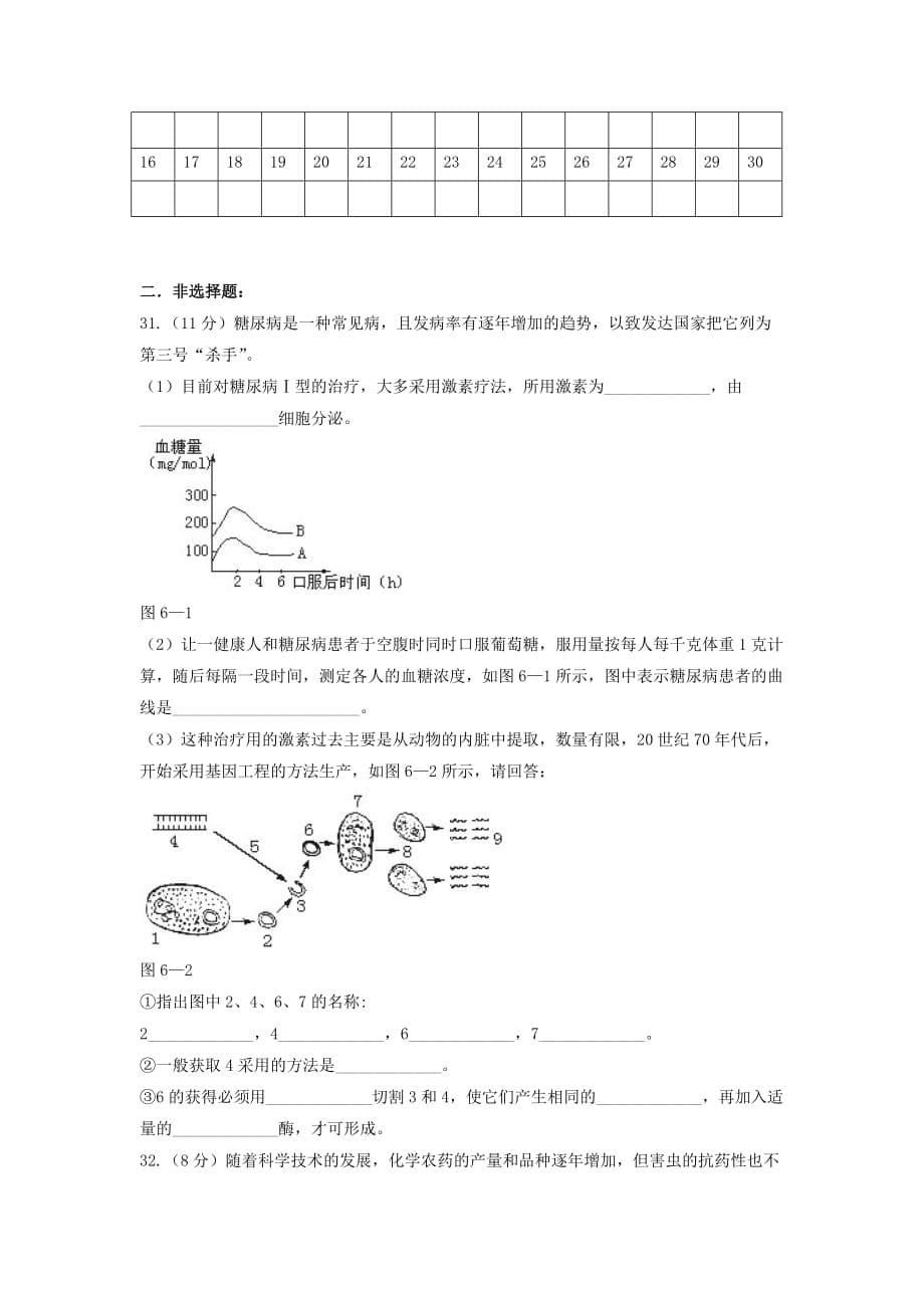 高中生物： 第1章 基因工程（单元测试题）苏教版选修3.doc_第5页