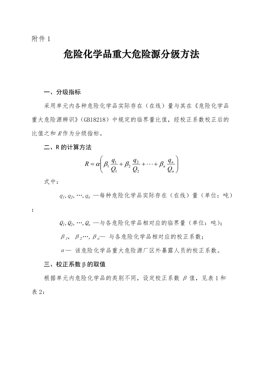 危化品重大危险源分级方法.doc_第1页