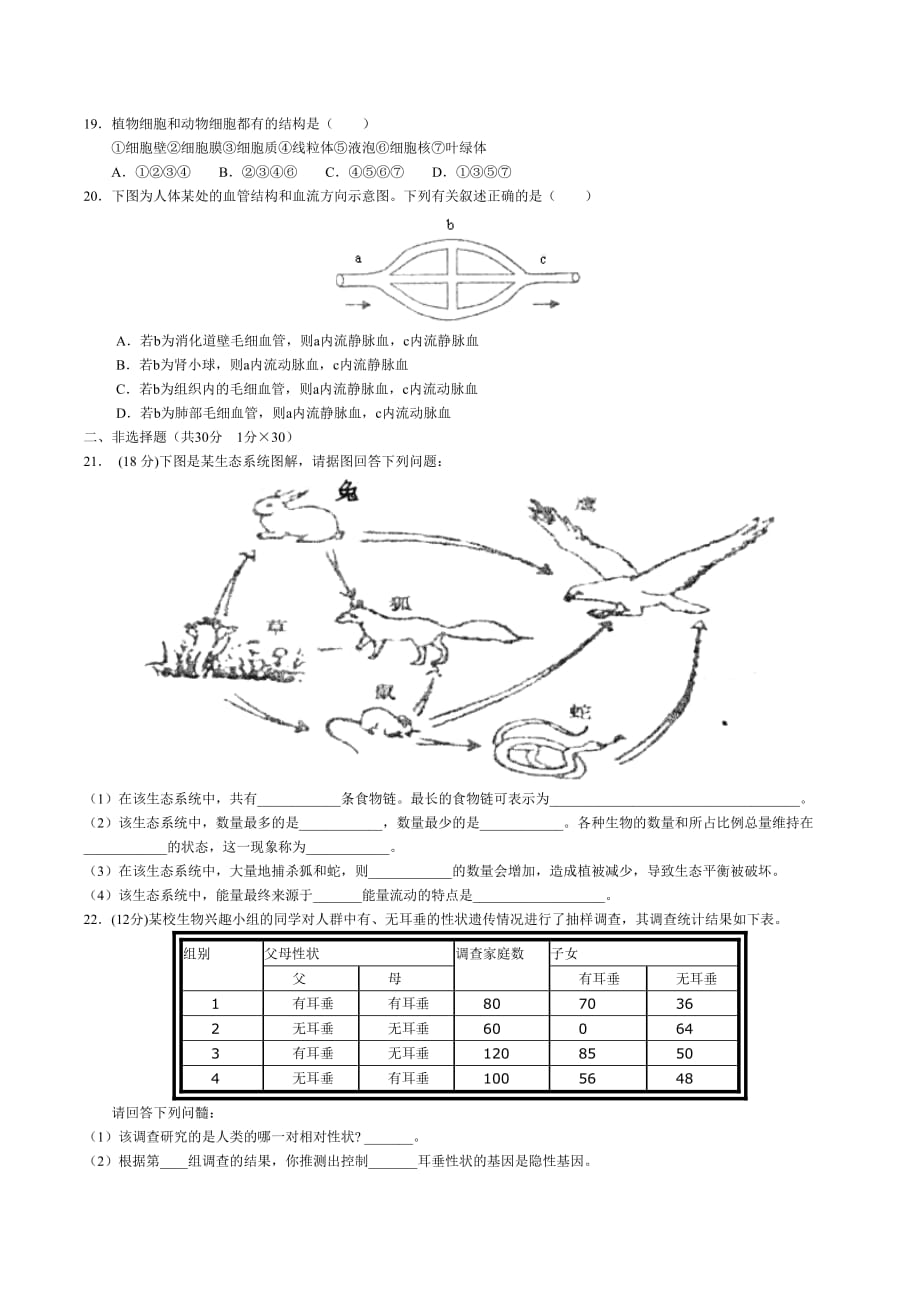 2018年八年级生物结业考试模拟题.doc_第3页