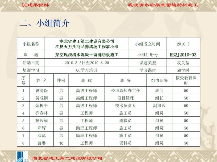 湖北建工二建QC成果现浇清水砼架空留缝肋板施工教学文稿_第5页