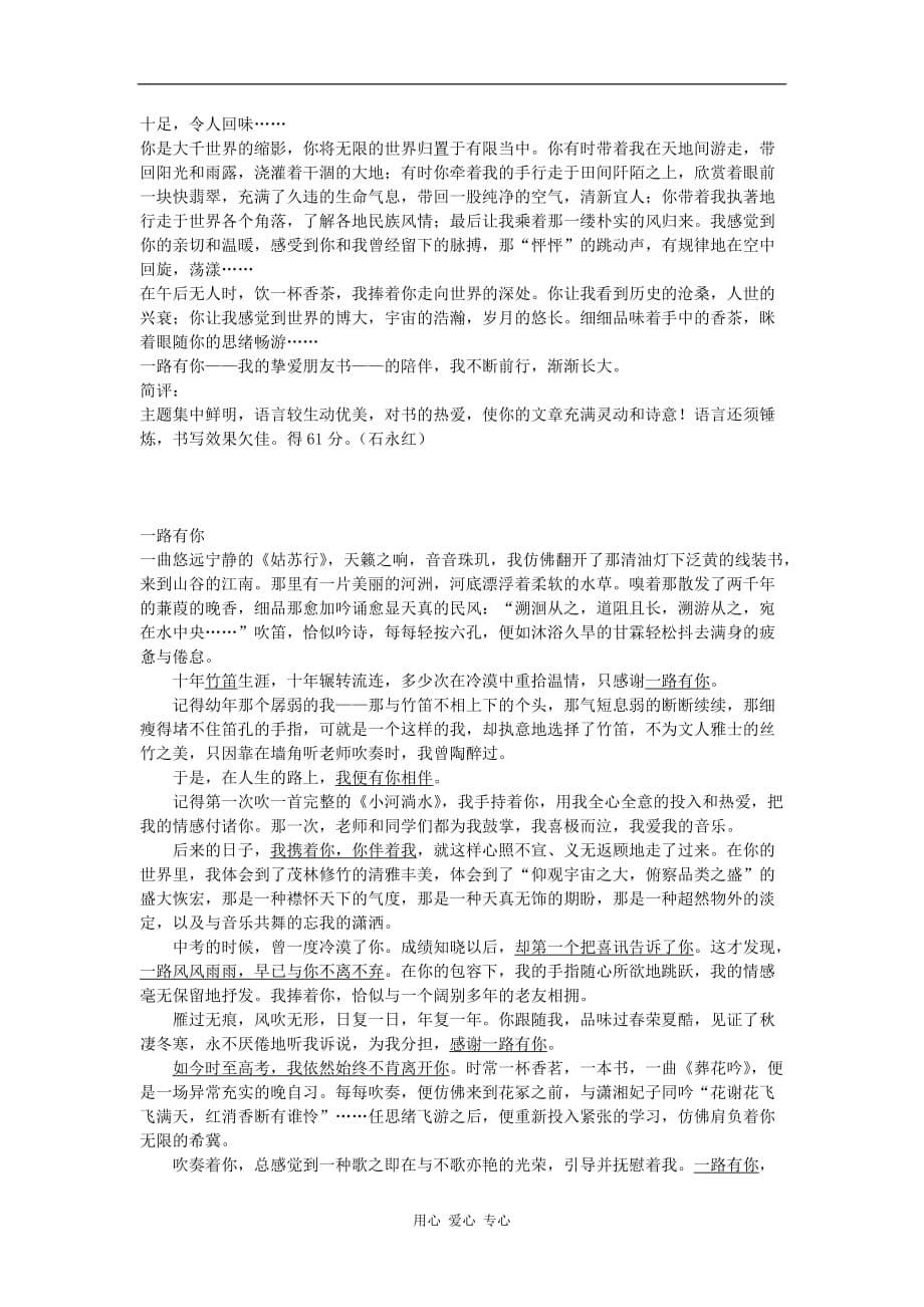 【吹尽狂沙系列】高中语文 经典话题作文题写作指导 一路有你.doc_第5页