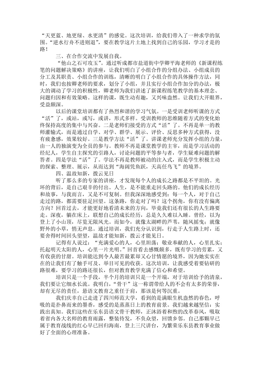 中学骨干教师培训 总结三篇_第2页