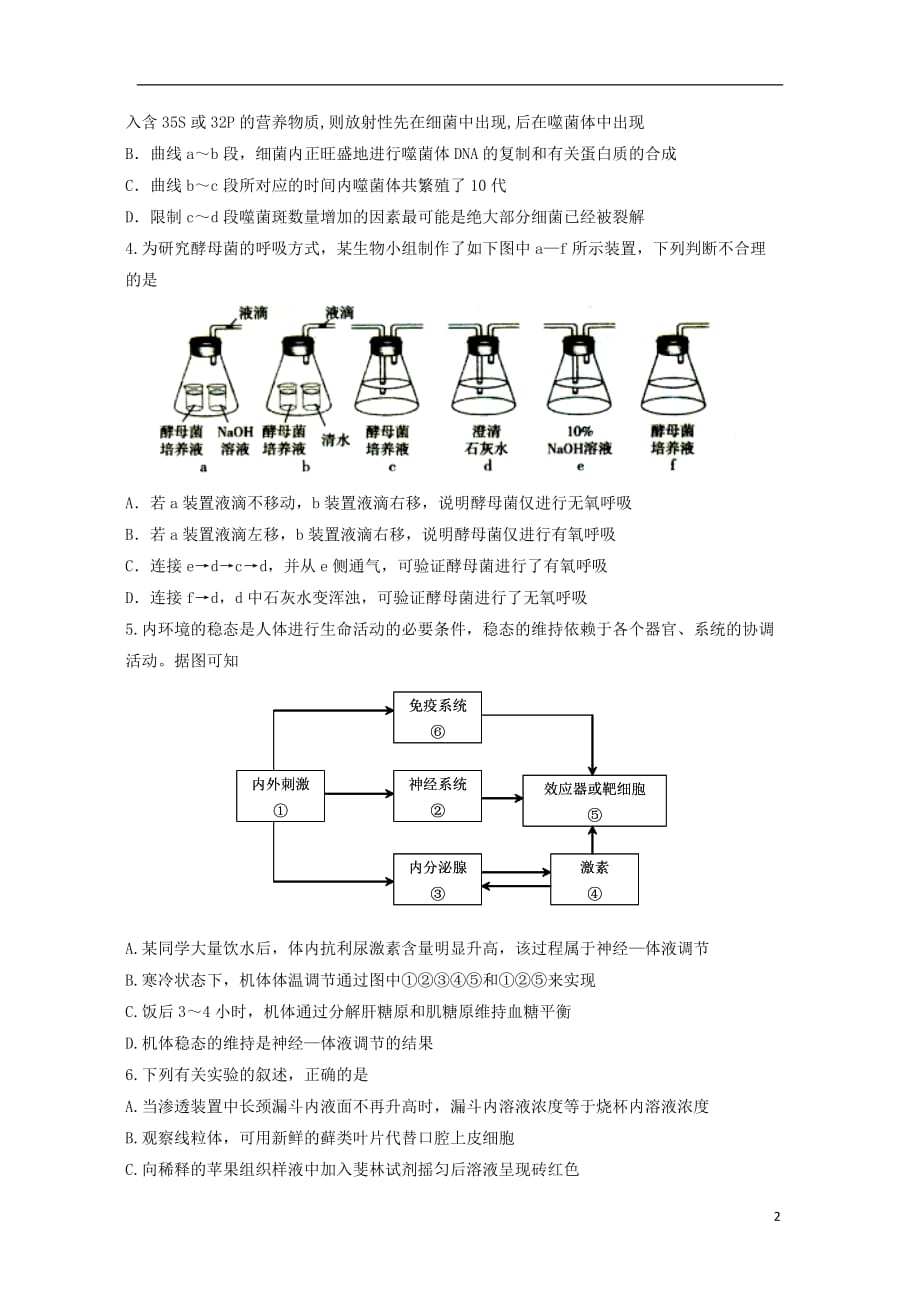 2012届高三生物最后一次模拟试题新人教版.doc_第2页