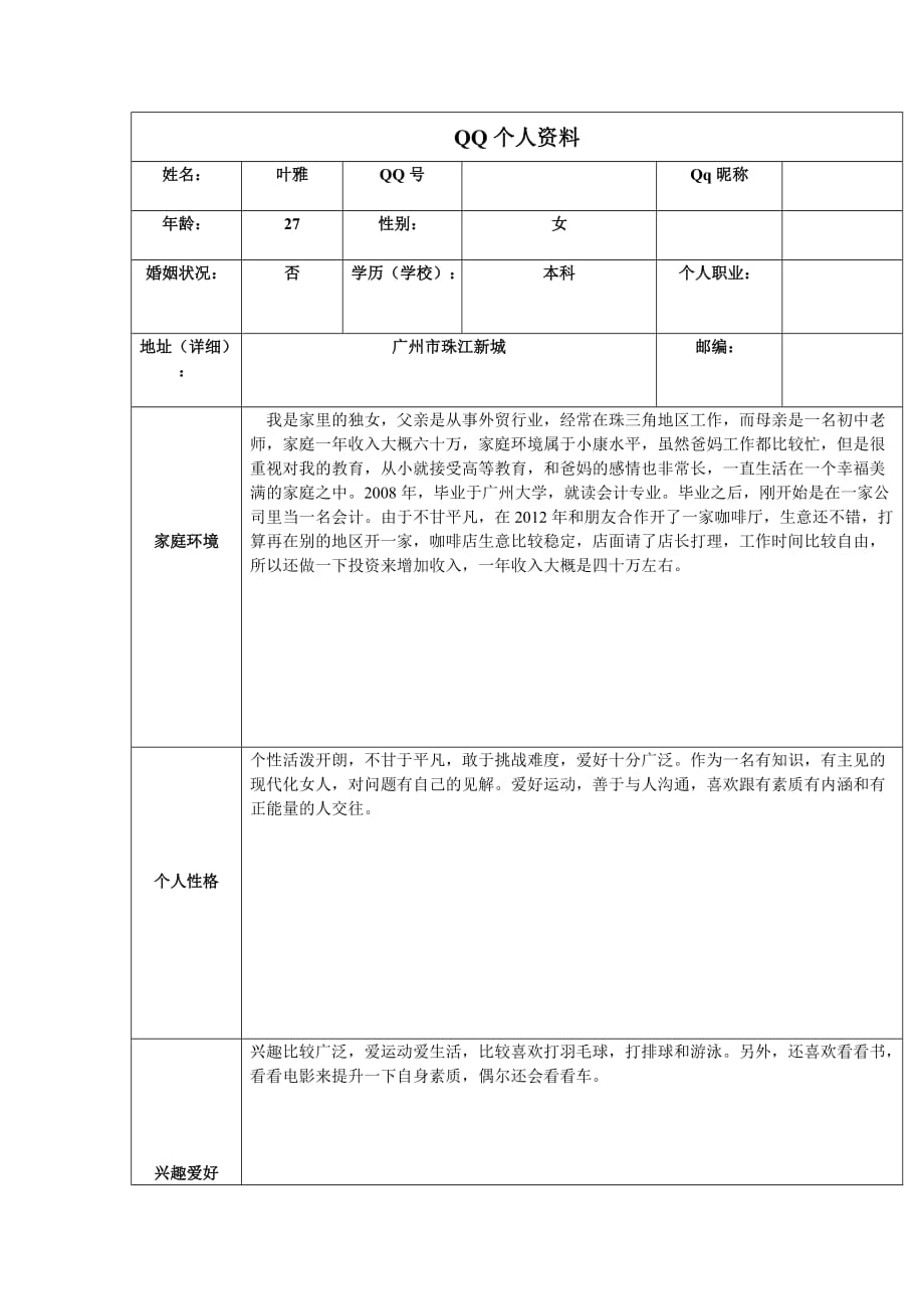 QQ个人资料-表格.doc_第1页