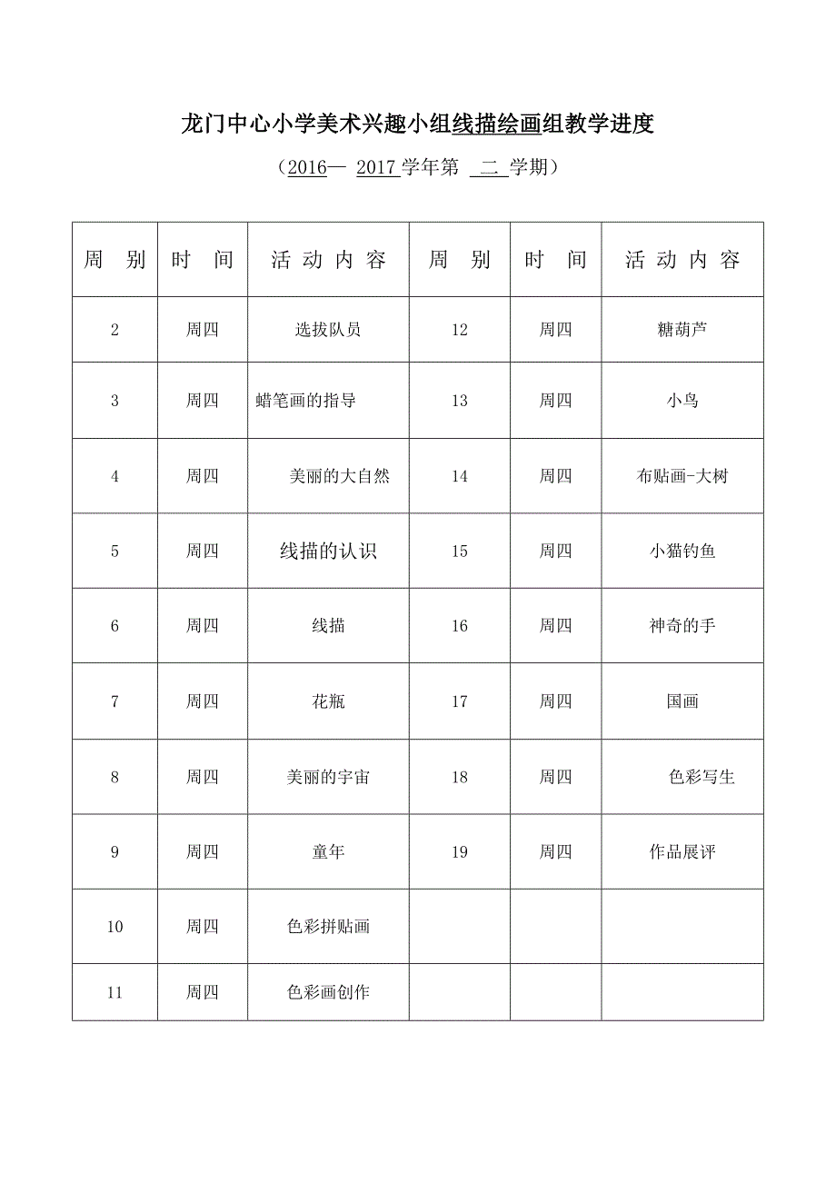 2016-2017第二学期兴趣小组计划和进度表和活动记录.doc_第2页