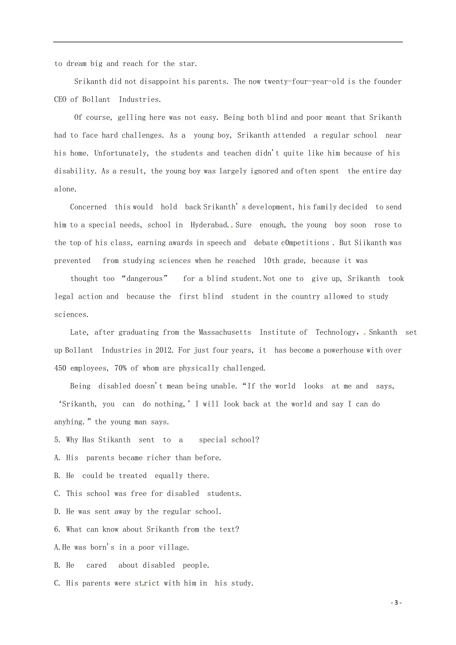 河南省焦作市高一英语上学期期末统考试题_第3页