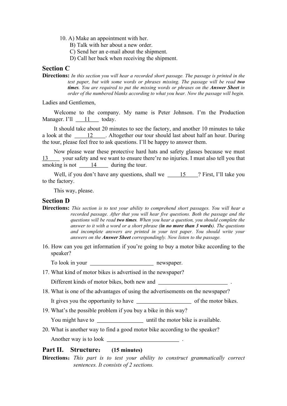 A级 2014年6月高等学校英语应用能力考试真题.doc_第2页