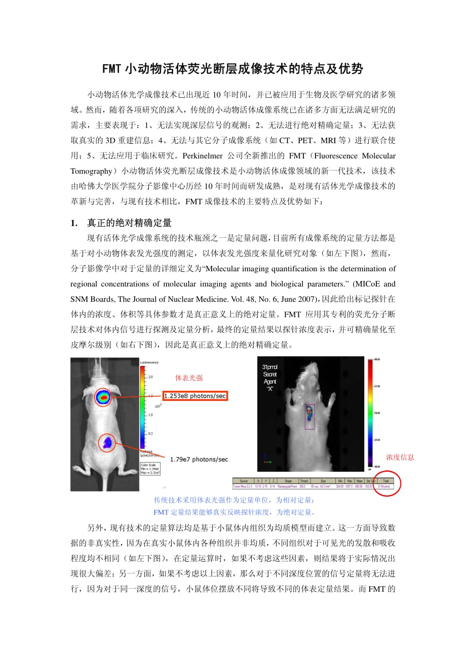 FMT小动物活体荧光断层成像技术的特点及优势.pdf_第1页