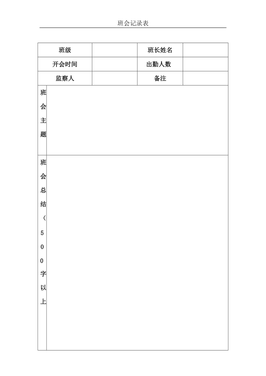 学长经验班会记录表_第1页