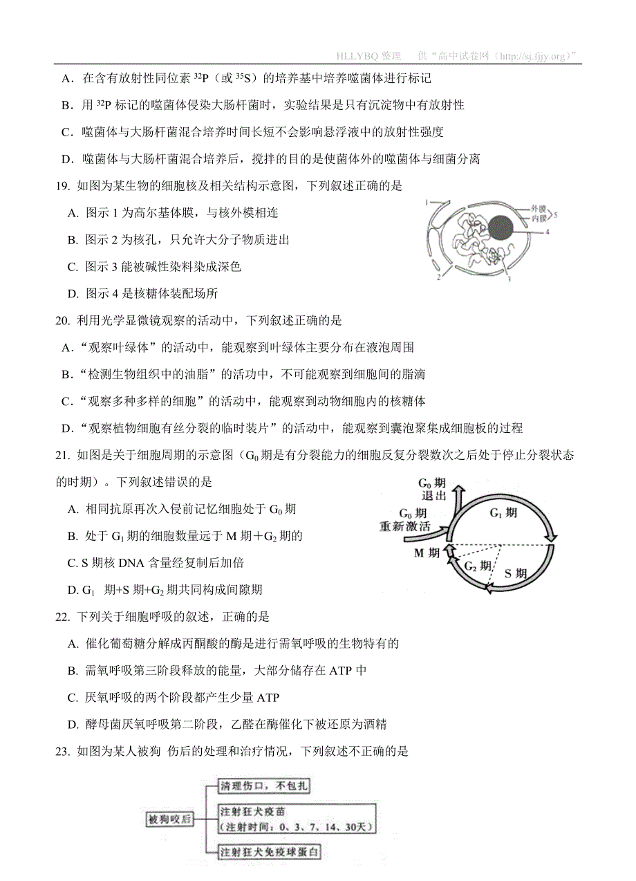 浙江省东阳中学2019届高三下学期开学考试 生物_第4页