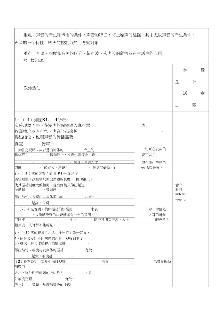 人教版初二物理上册声现象总复习_第2页