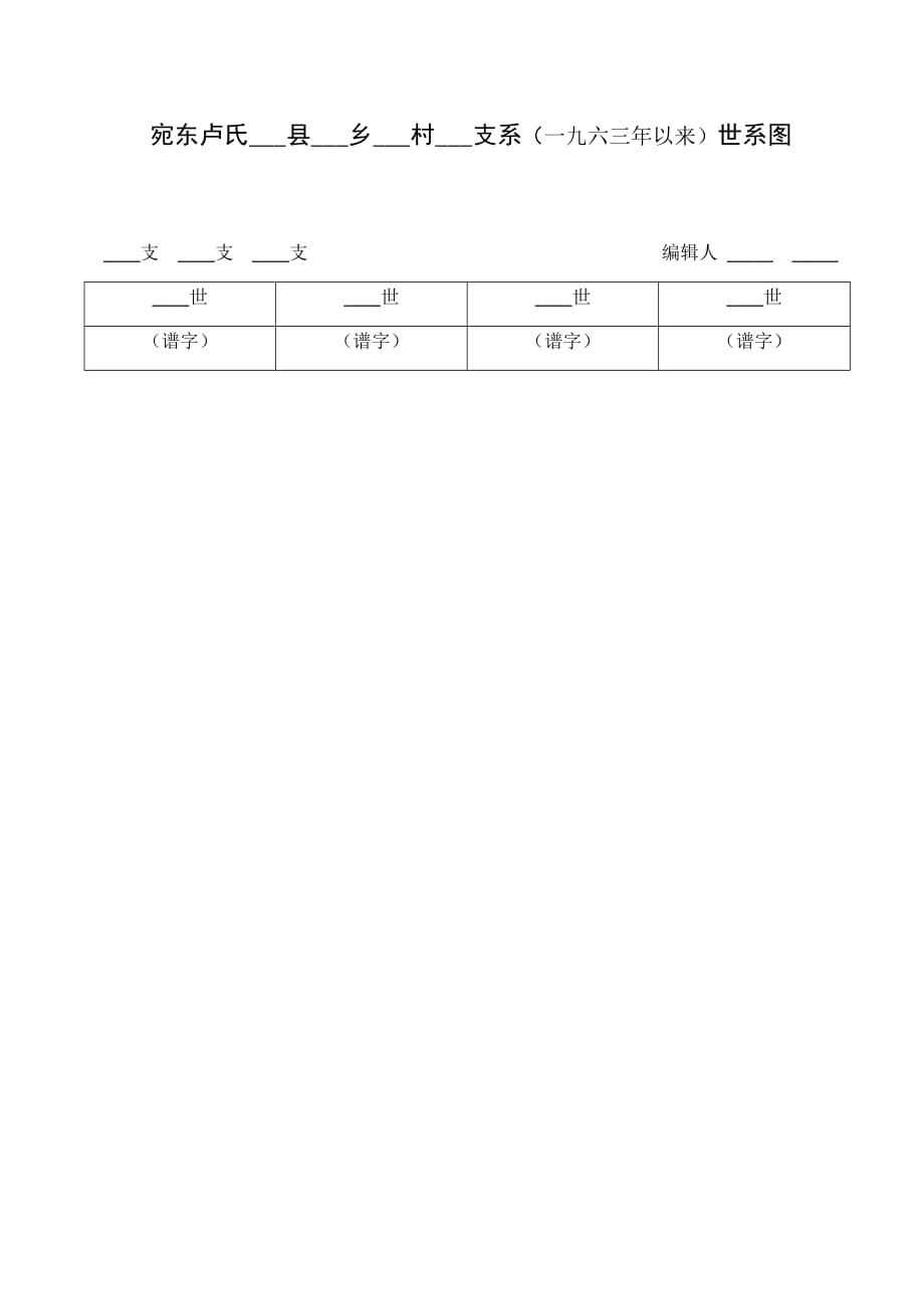 家谱表格格式样表(世序图).doc_第1页