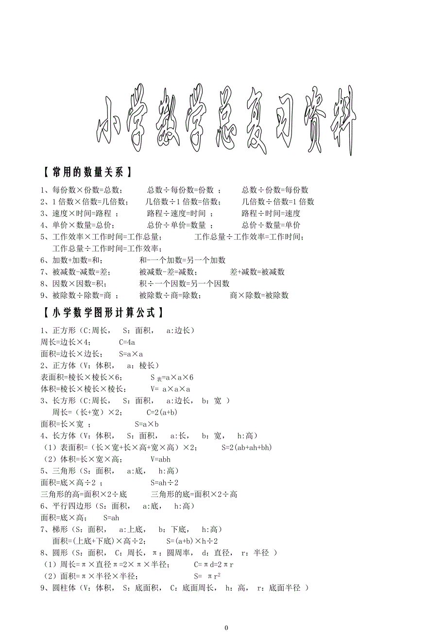 （2020年整理）新课标人教版小学六年级下册数学毕业总复习知识点概括归纳 (2).doc_第1页