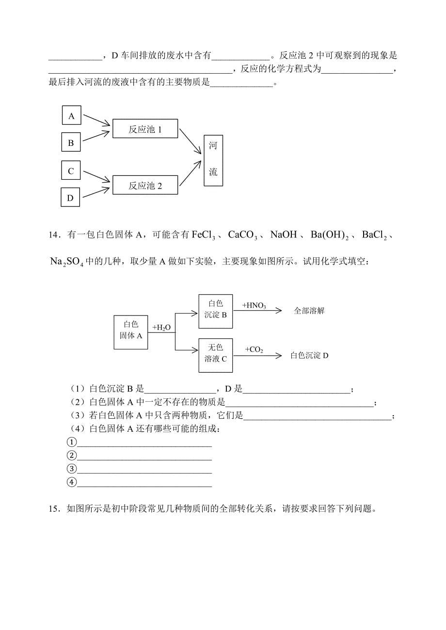 初中化学酸碱盐推断题强化训练.doc_第5页