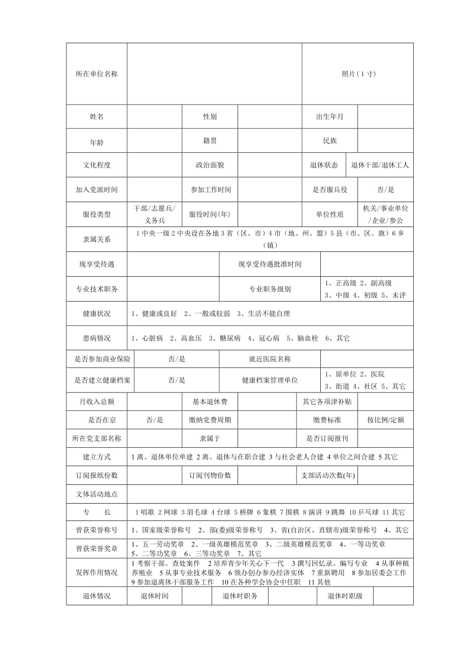 《退休人员信息采集表》(中卫市).doc_第2页