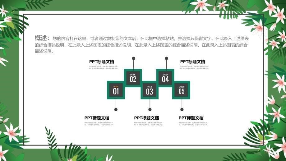 植物藤叶花卉小清新文艺风商务通用ppt模板.pptx_第5页