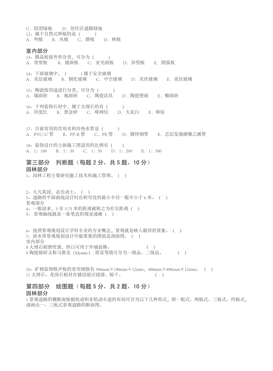 模拟试题-中国注册环境艺术设计师网_第4页