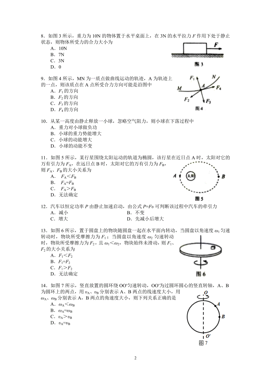 （2020年整理）2018年湖南省普通高中学业水平考试物理试卷及答案.doc_第2页