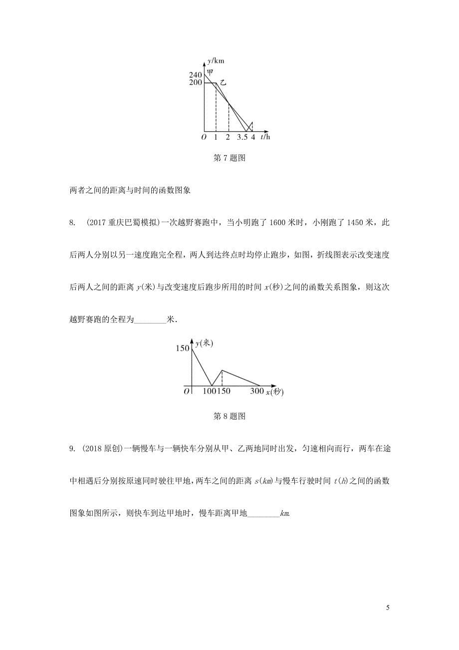 重庆市中考数学题型复习题型二分析判断函数图象类型一根据实际问题分析函数图象练习_第5页