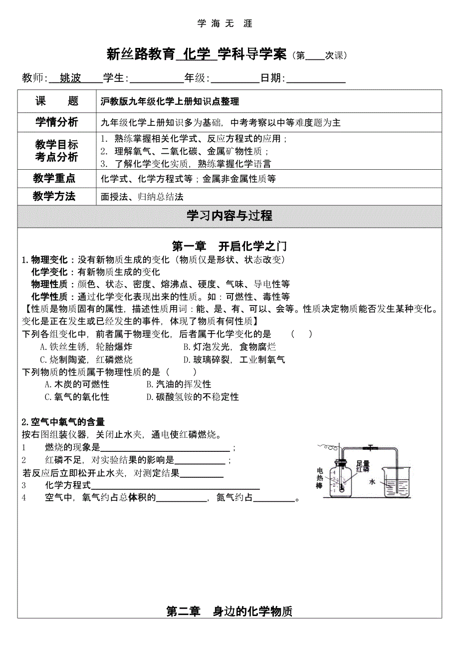 沪教版九年级化学上册知识点整理（2020年整理）.pptx_第1页