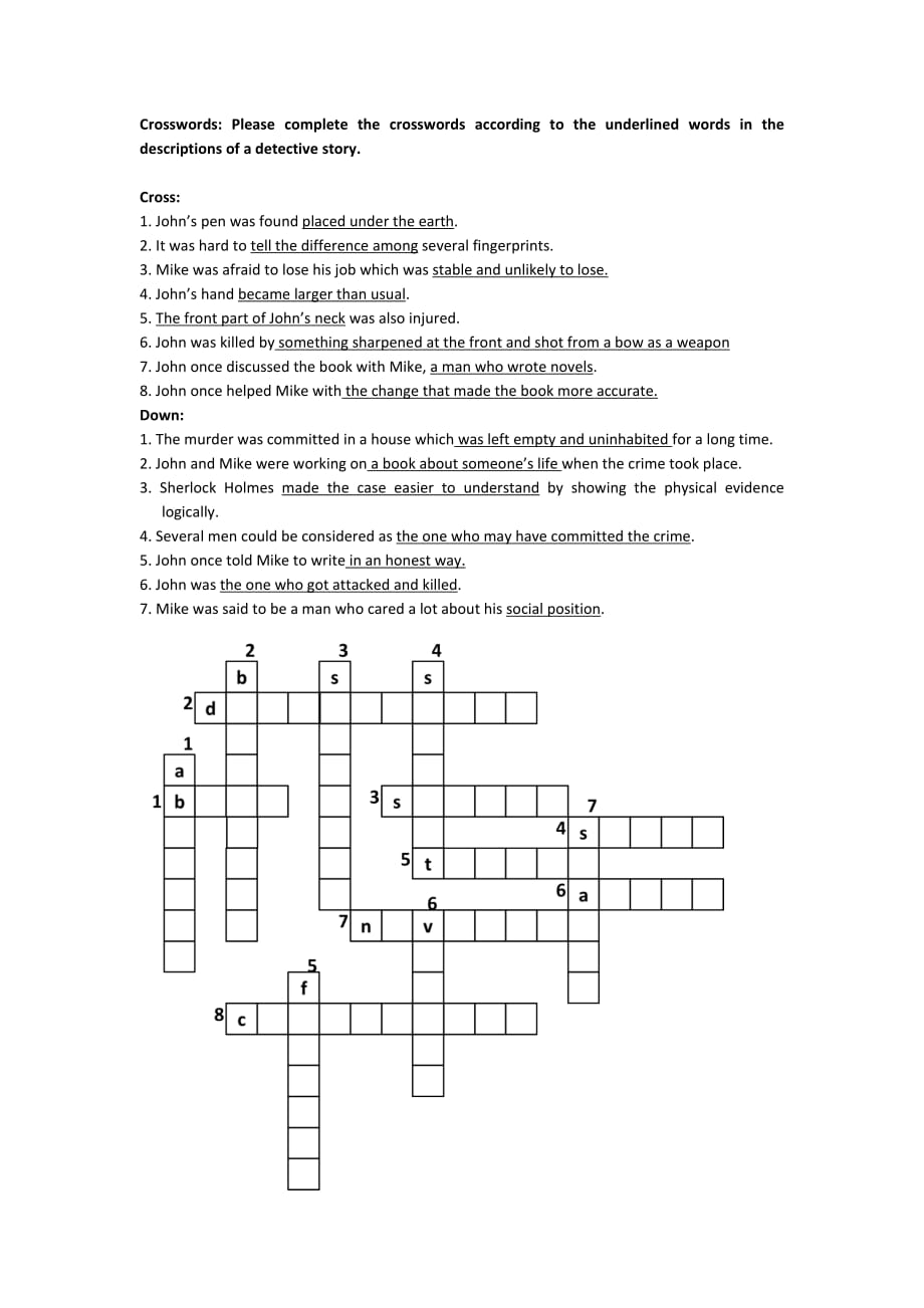 高中英语趣味crosswords_第1页