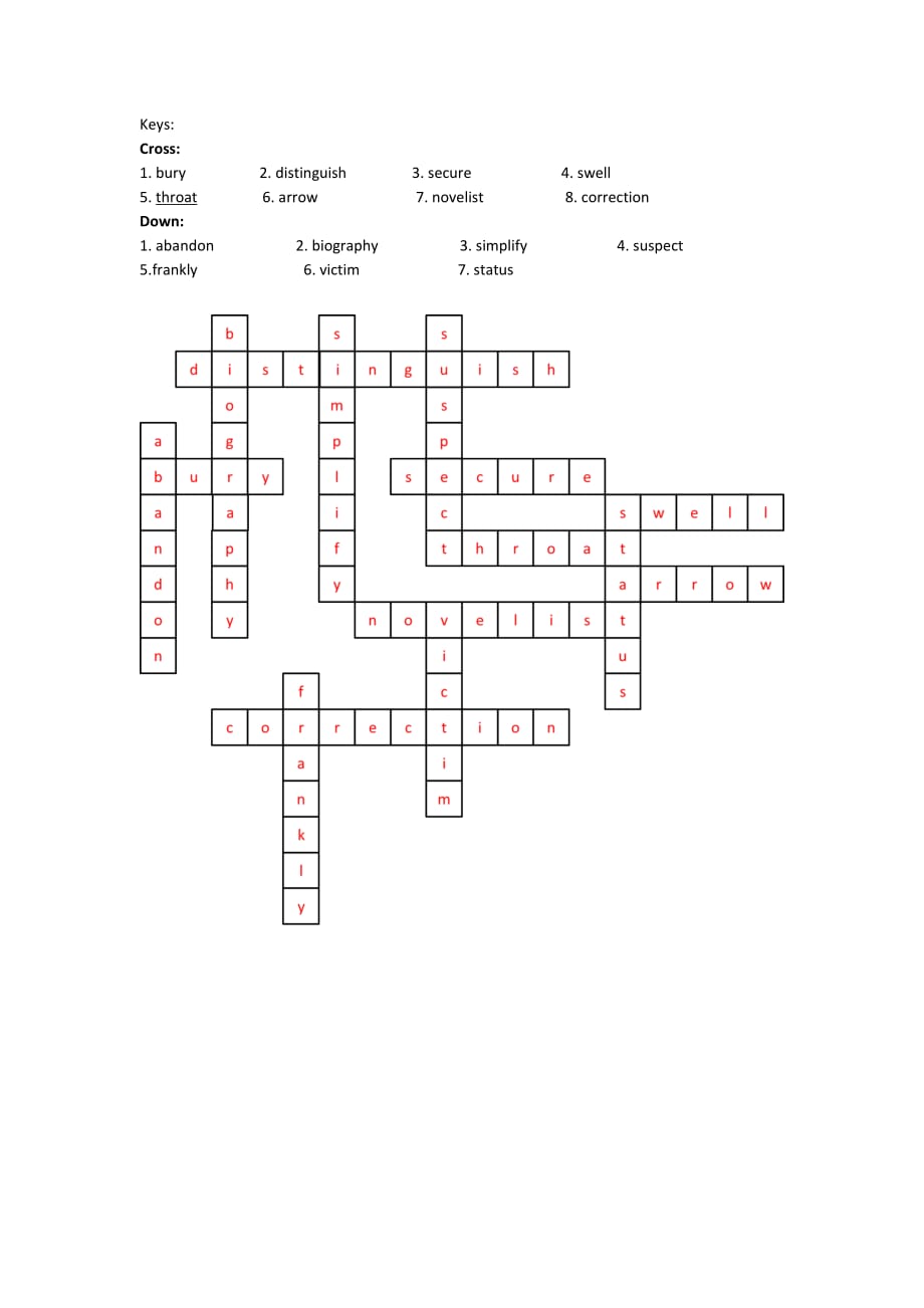 高中英语趣味crosswords_第2页