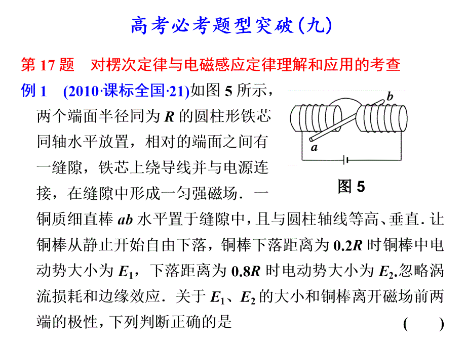 高考必考题型突破(楞次定律与电磁感应)_第1页