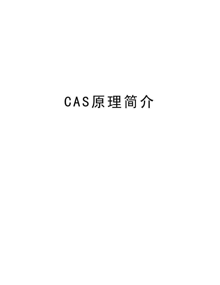 CAS原理简介电子教案_第1页