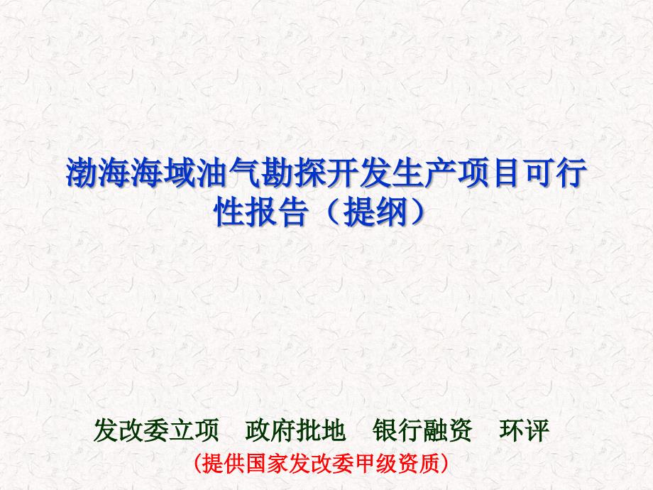 渤海海域油气勘探开发生产项目可行性报告提纲复习课程_第2页