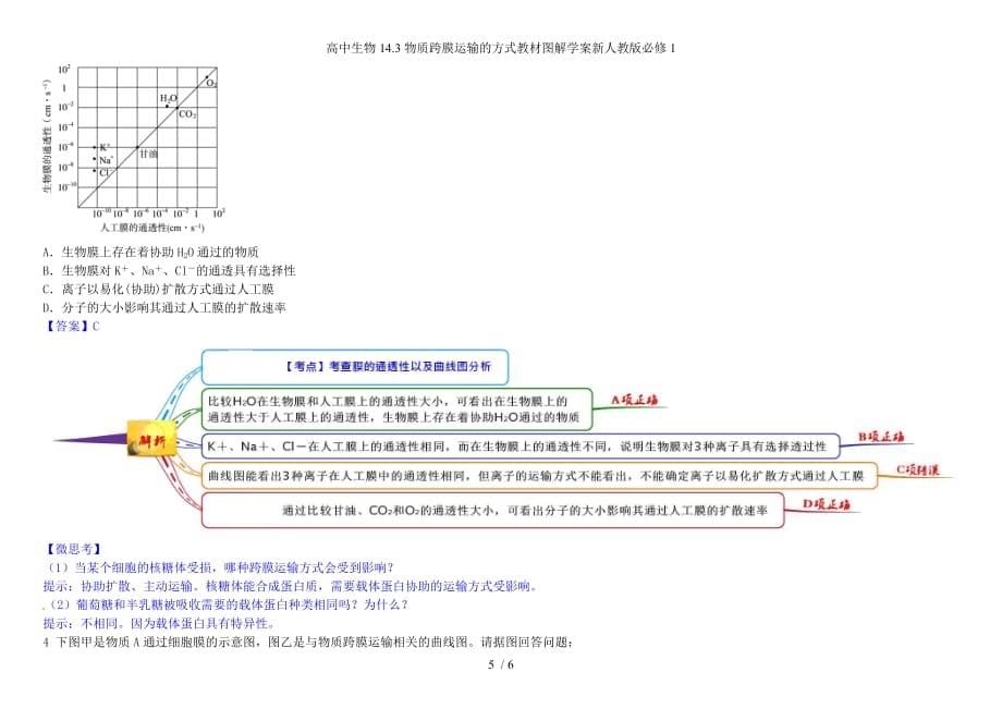 高中生物14.3物质跨膜运输的方式教材图解学案新人教版必修1_第5页