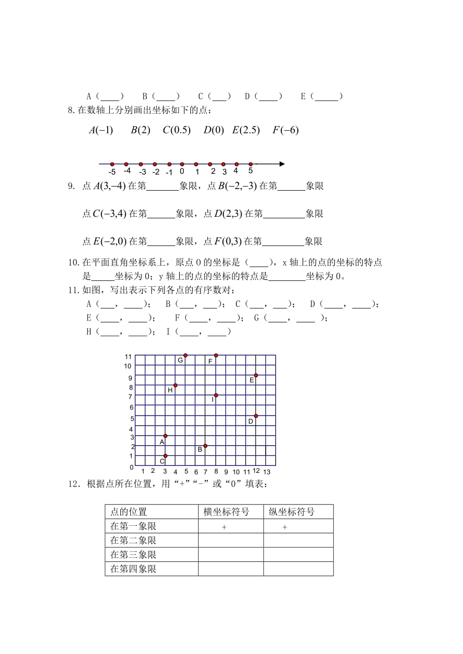 (正版)七年级数学《平面直角坐标系》练习题及答案[9页]_第2页